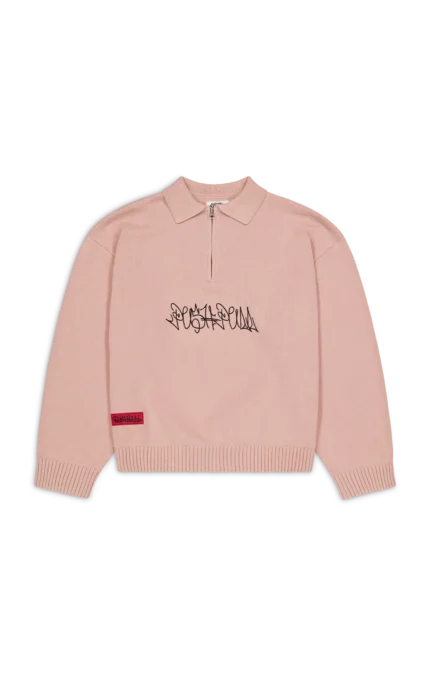 ROSE SMOKE ZIP KNIT