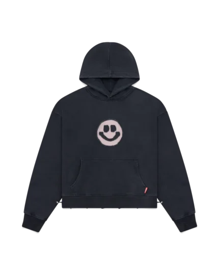 VINTAGE BLACK ROSE SMOKE SMILEY HOODIE