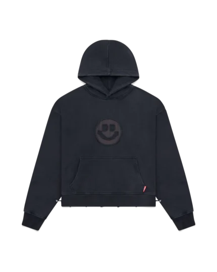 VINTAGE BLACK RAVEN SMILEY HOODIE