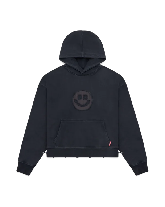 VINTAGE BLACK RAVEN SMILEY HOODIE